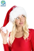 CAPPELLO BABBO NATALE CON PELLICCIA A PELO LUNGO ROSSO